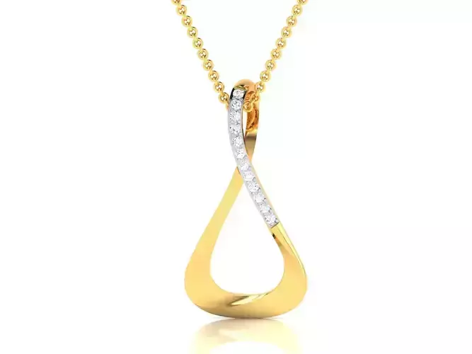 pendant-3566 gold pendant with diamonds 3D print model
