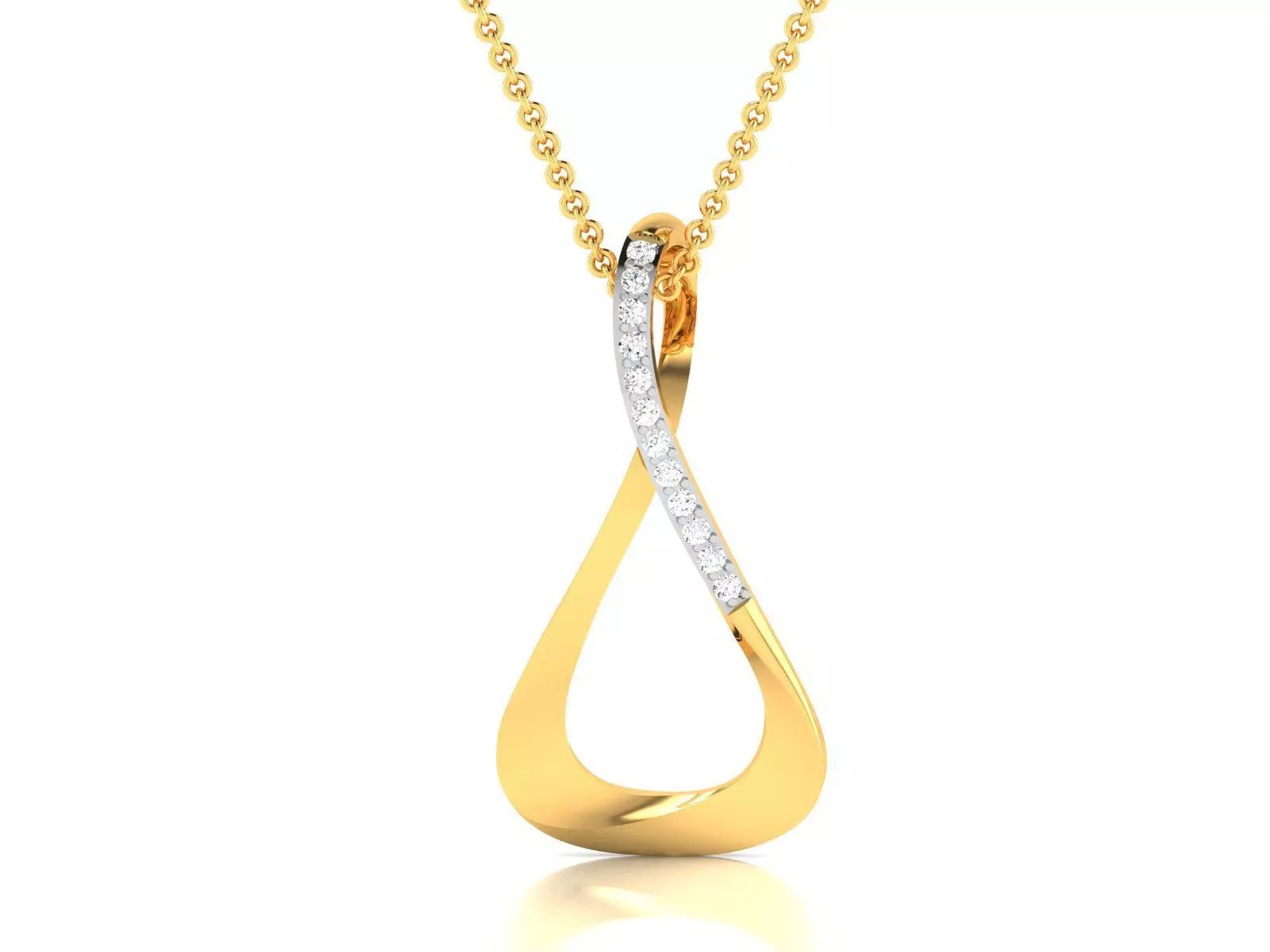 pendant-3566 gold pendant with diamonds 3D print model_0