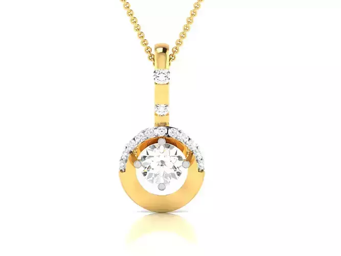 pendant-3562 diamond pendant gold 3D print model