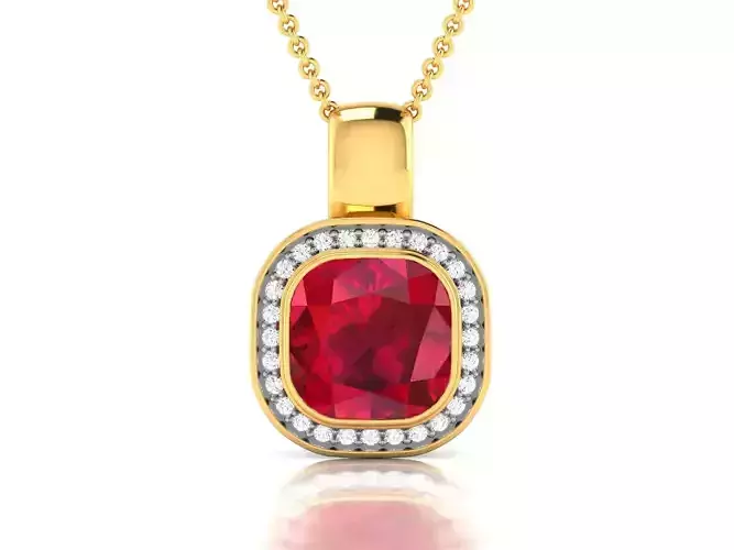 pendant-3547 ruby and diamond pendant gold