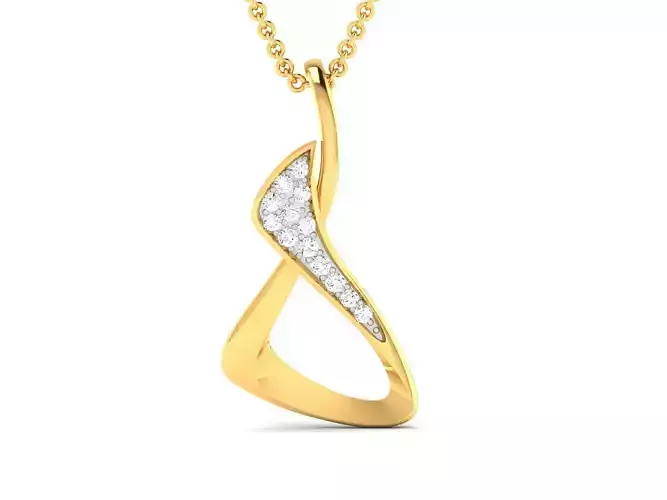 pendant-3468 diamond pendant gold 3D print model