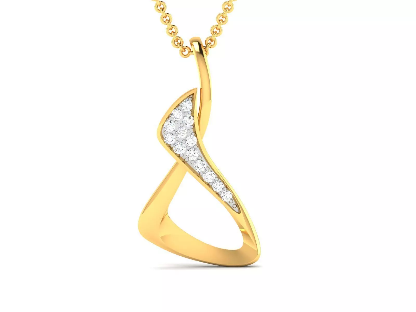 pendant-3468 diamond pendant gold 3D print model_0