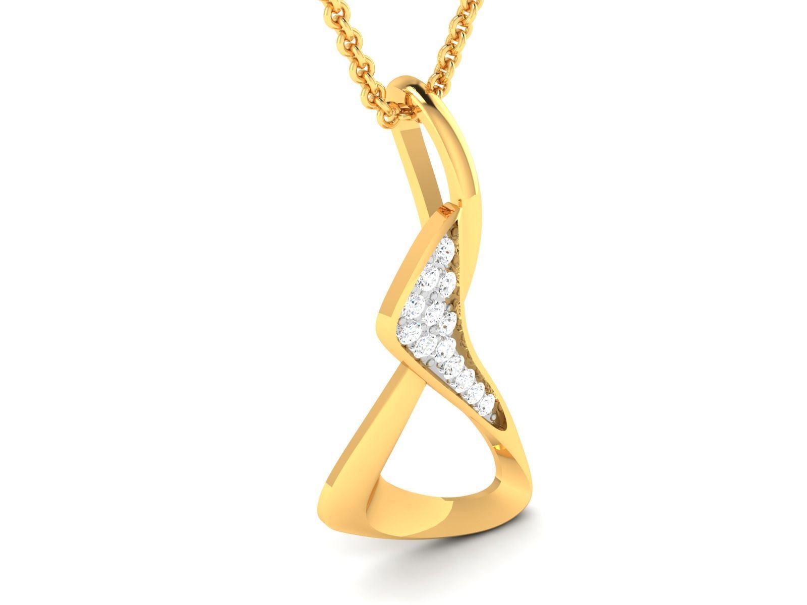pendant-3468 diamond pendant gold 3D print model_2