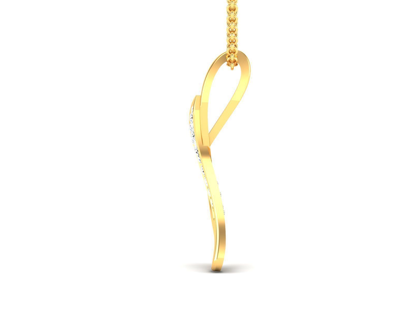 pendant-3468 diamond pendant gold 3D print model_4