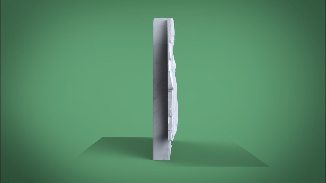 Memorial tombstone with wings 3D print model_3