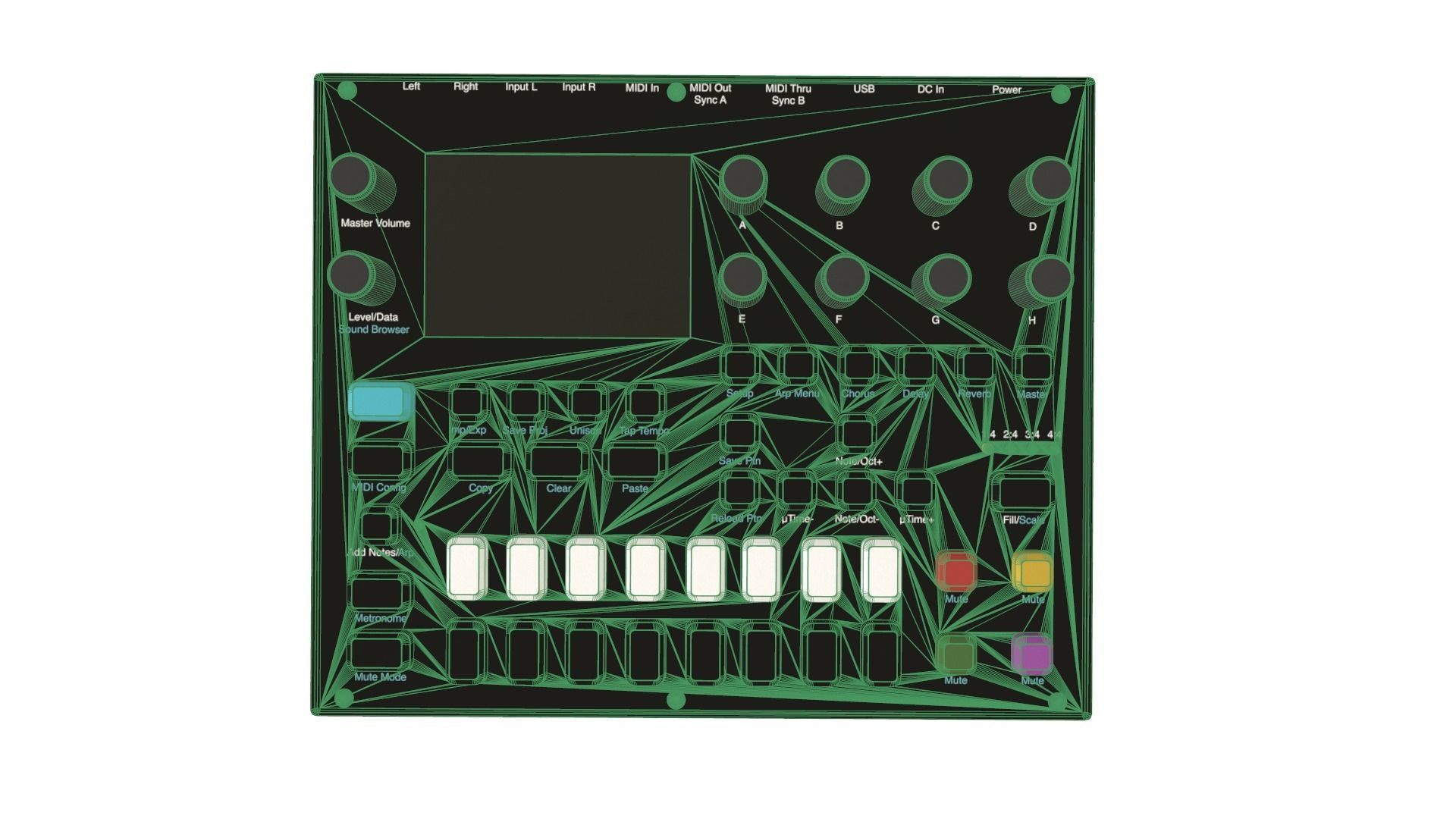 Digitone Synthesizer 3D model_5