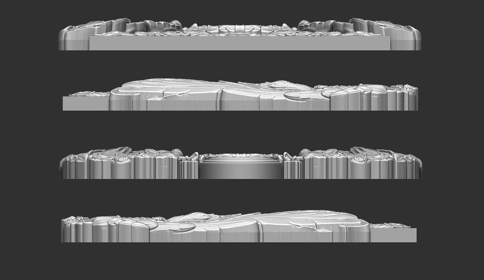 Memorial tombstone with wings 3D print model_5