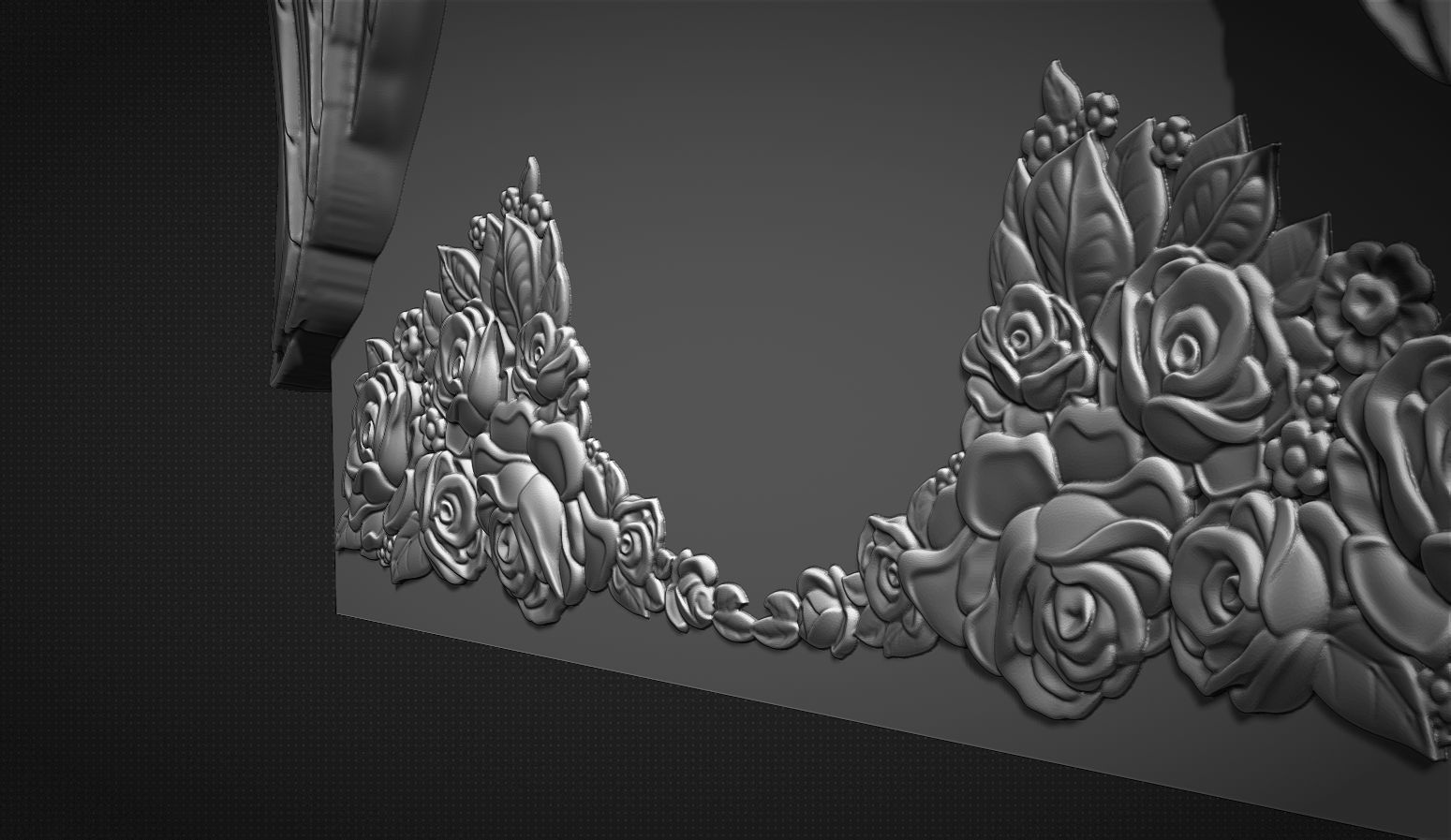 Memorial tombstone with wings 3D print model_8