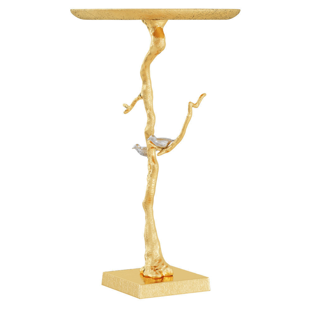 Coffee Table Round Gold Tinki 3D model_3