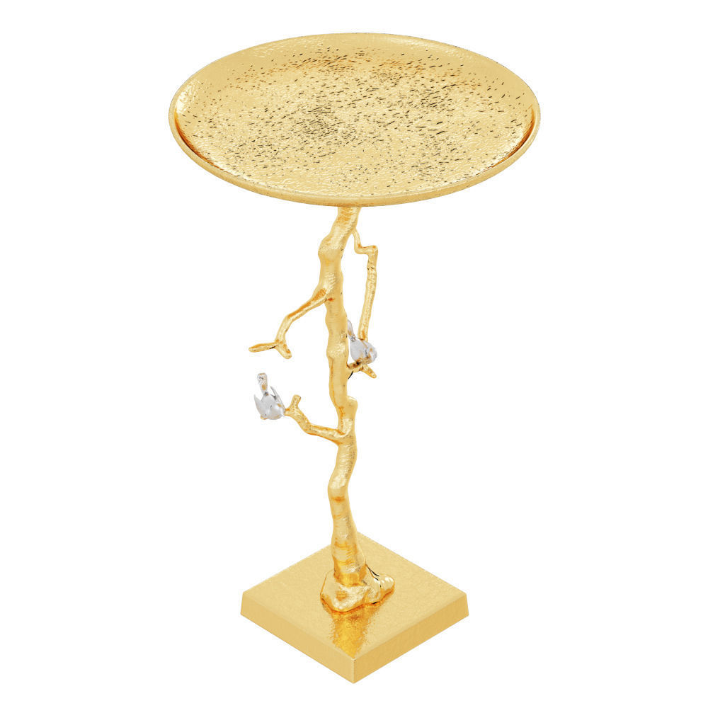Coffee Table Round Gold Tinki 3D model_2
