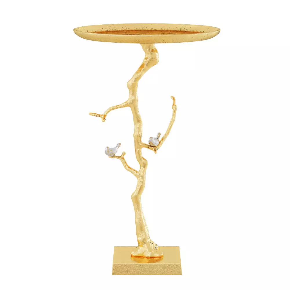 Coffee Table Round Gold Tinki 3D model_0