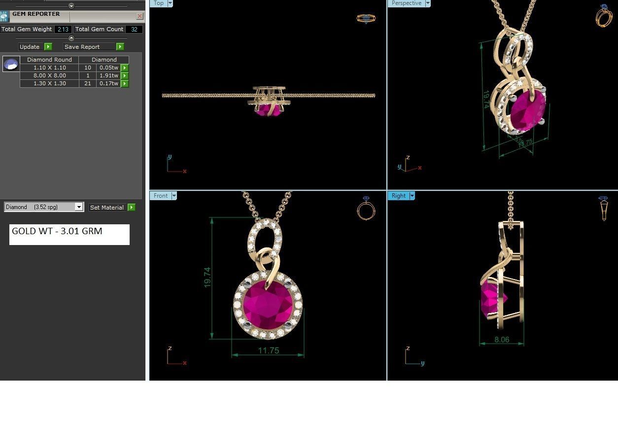 pendant 3414 3D print model_6