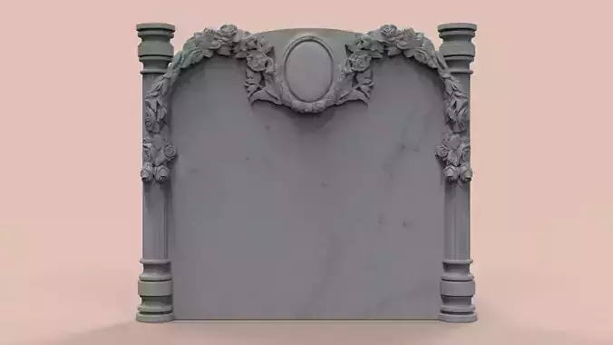 Memorial tombstone with roses