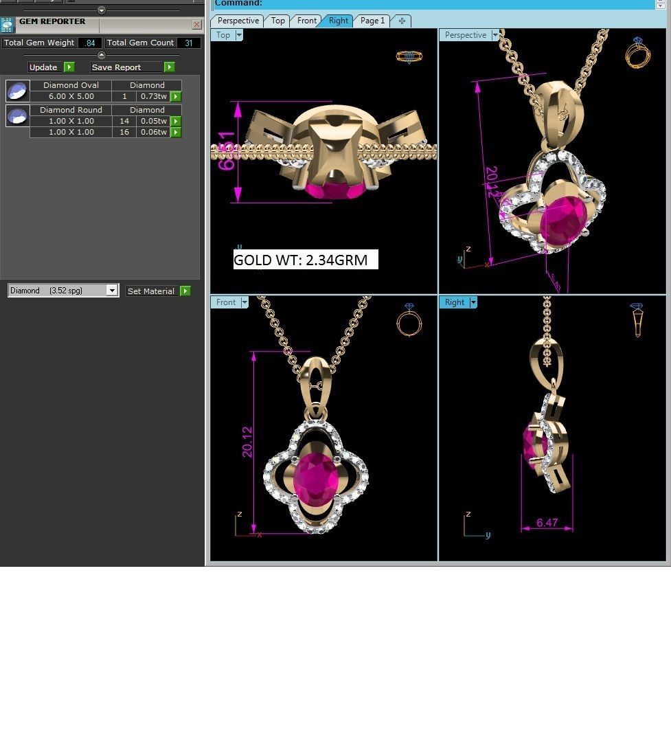 pendant 3411 3D print model_6