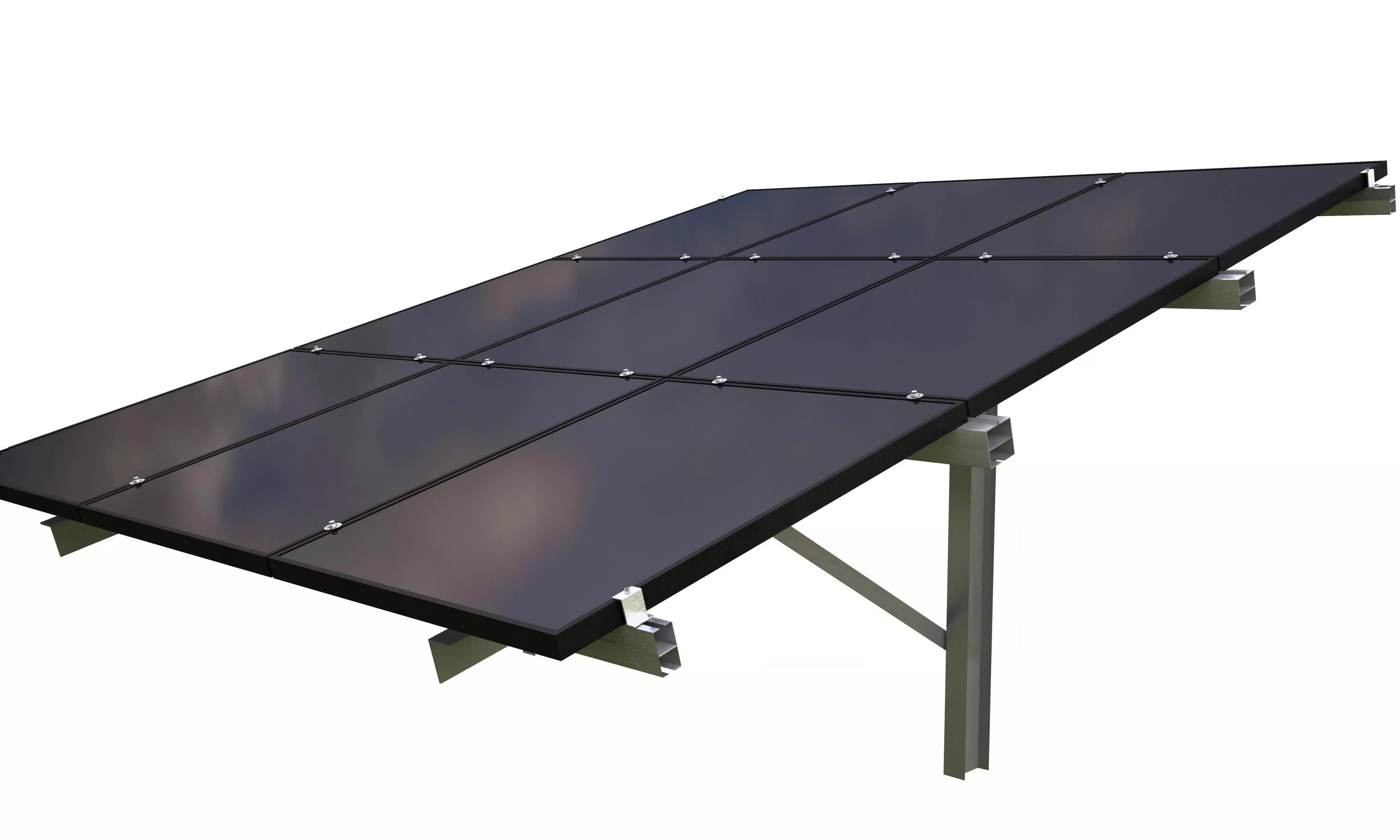 Solar panel rack Free low-poly 3D model_0