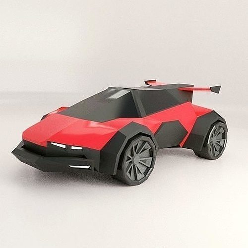 Lowpoly scifi racer concept Low-poly 3D model