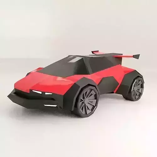 Lowpoly scifi racer concept Low-poly 3D model