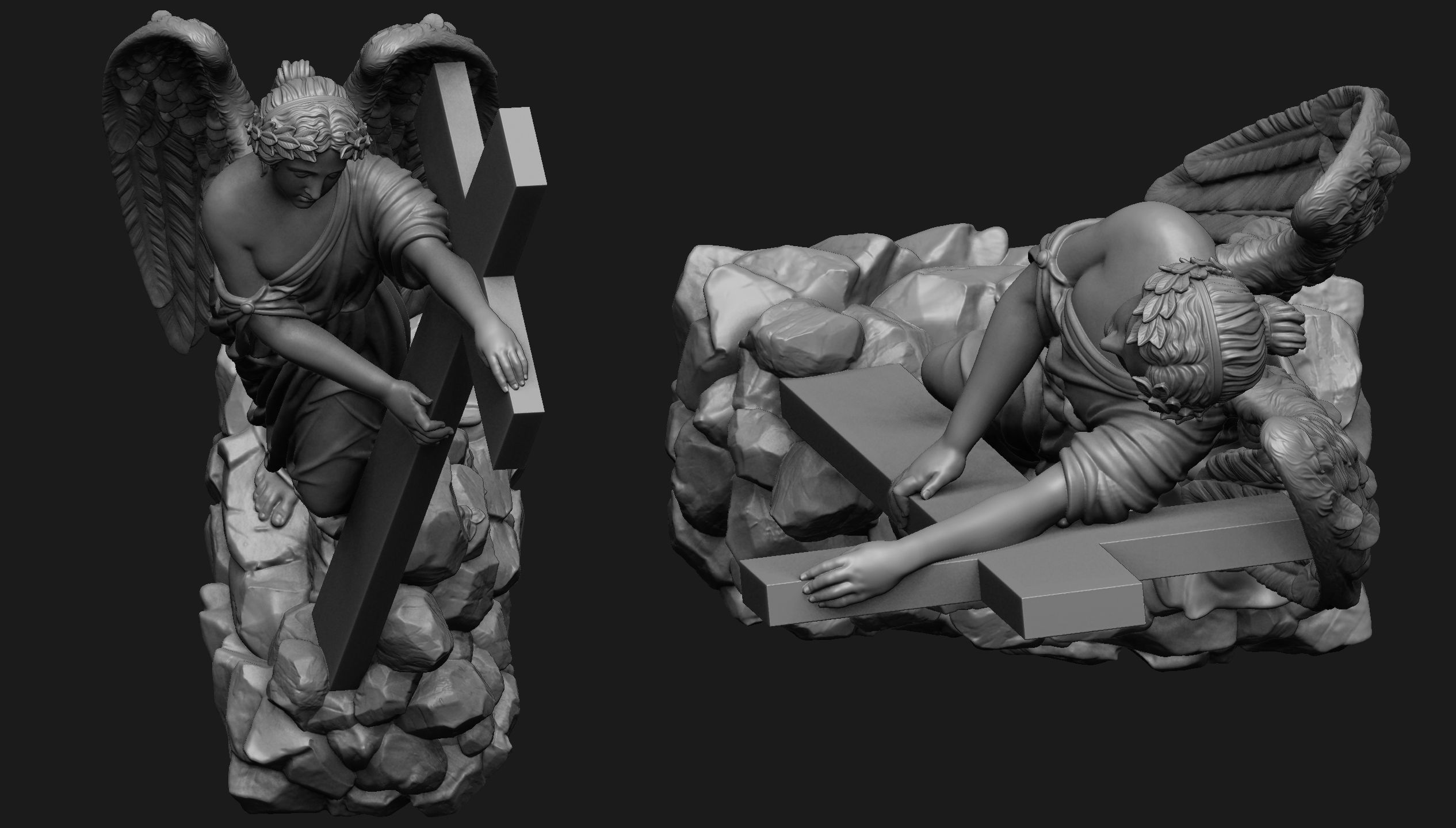 Angel with a Cross Printable 3D print model_6