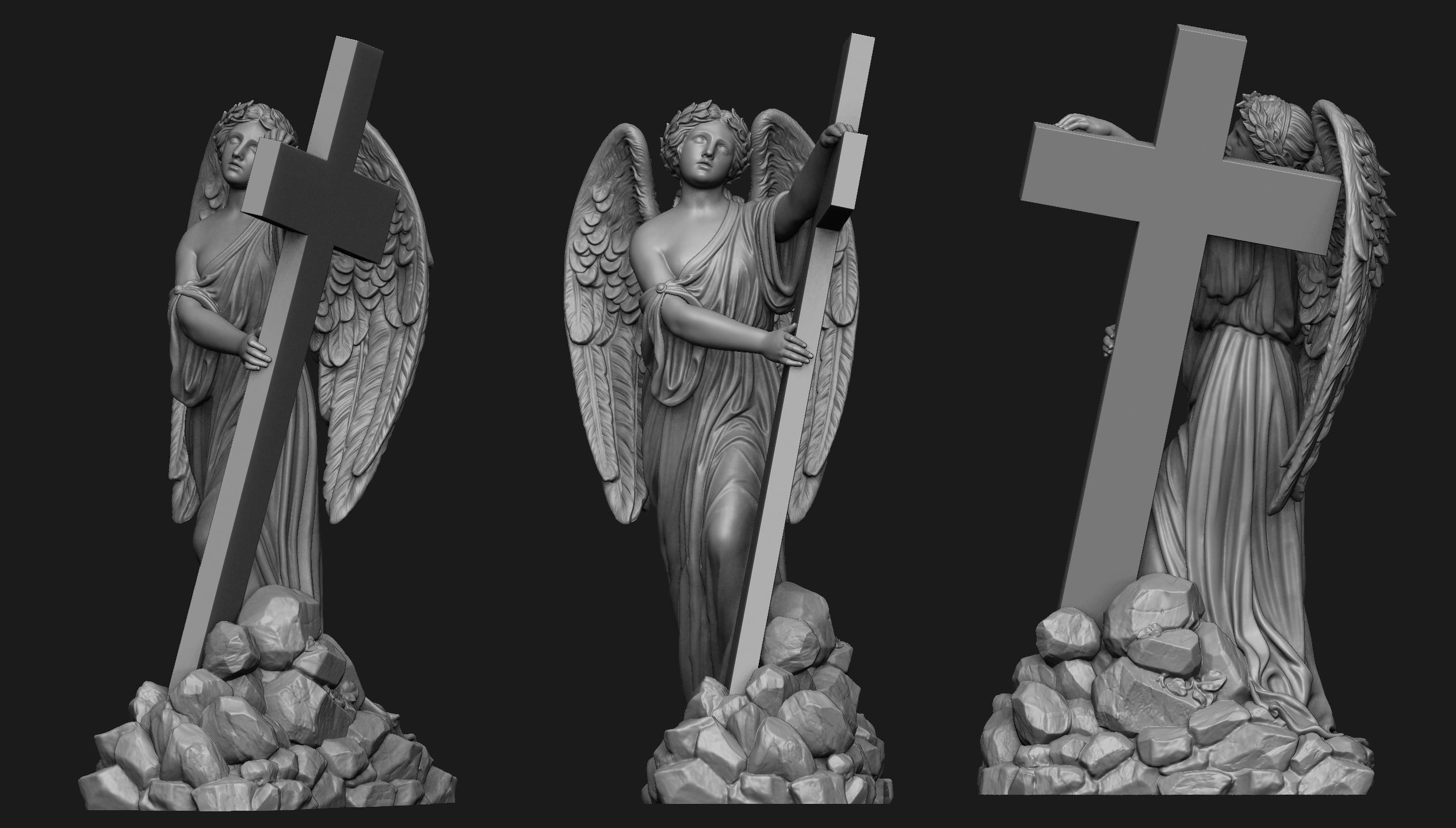 Angel with a Cross Printable 3D print model_1
