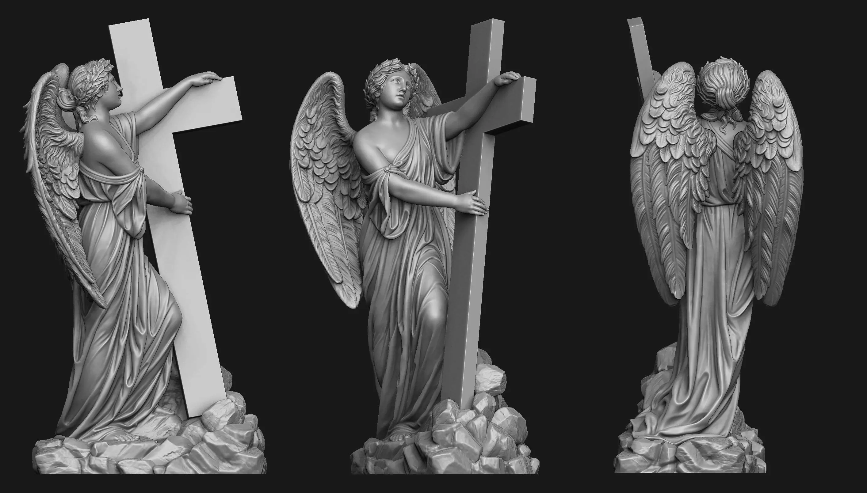 Angel with a Cross Printable 3D print model_0
