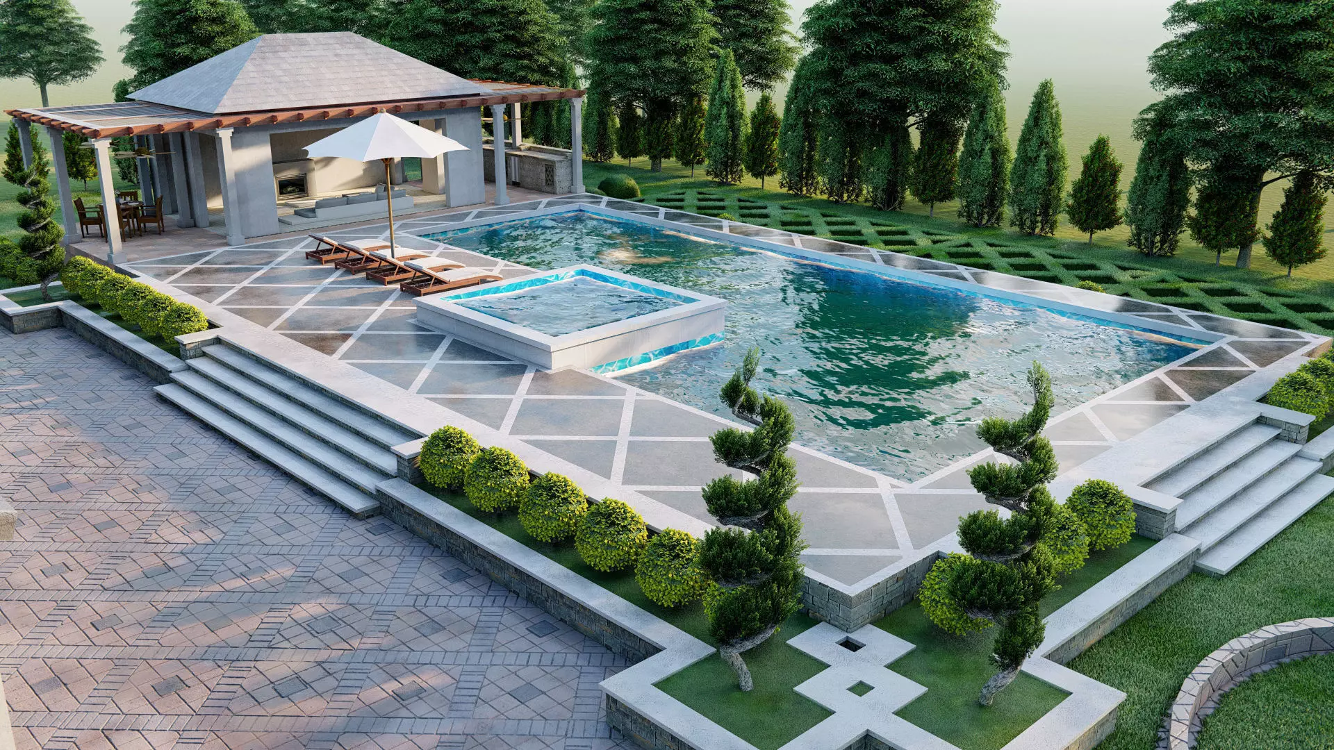 underground swimming pool 3d model lumion model 3D model_0