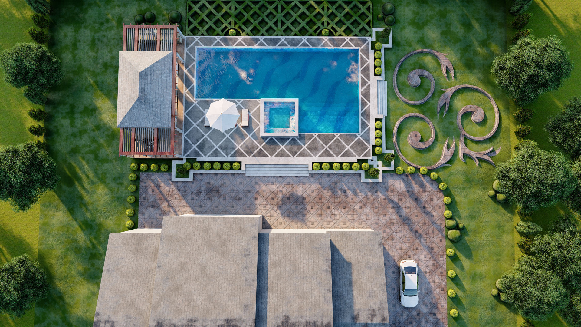 underground swimming pool 3d model lumion model 3D model_2