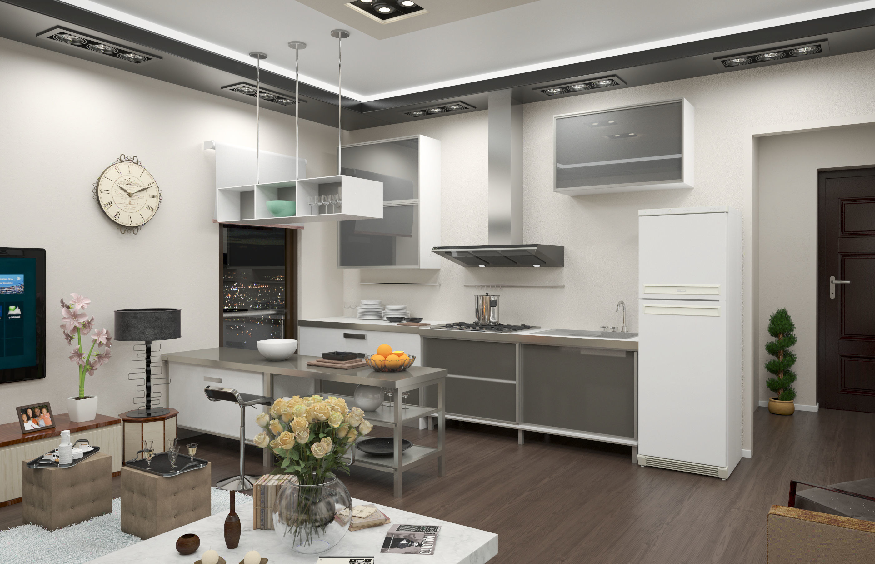 Living Room Scene 3D model_2