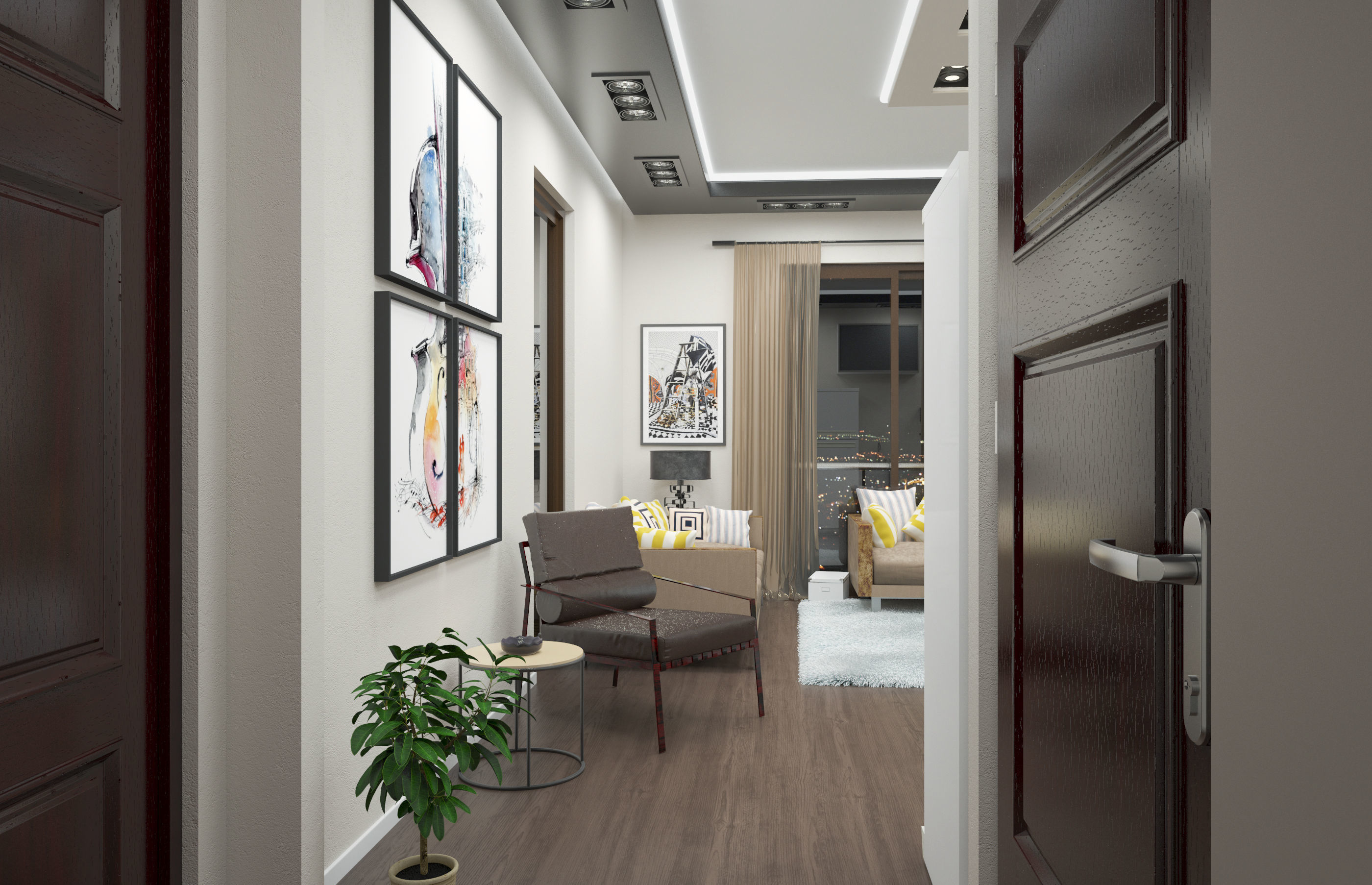 Living Room Scene 3D model_3