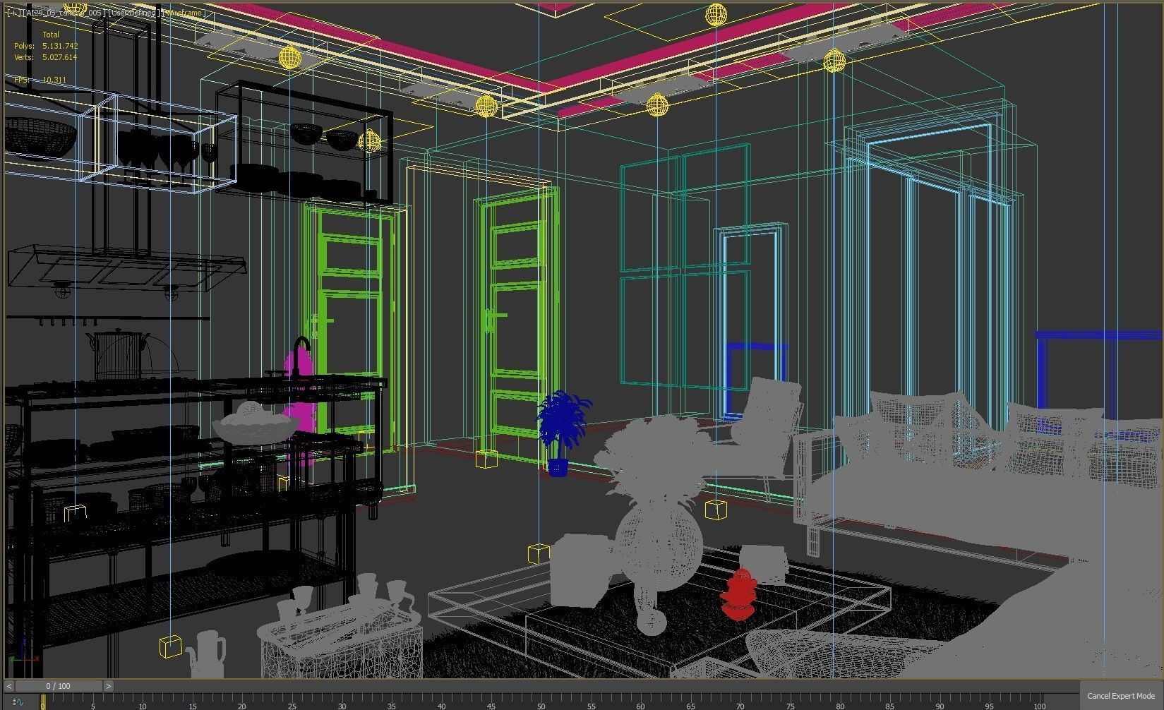 Living Room Scene 3D model_9