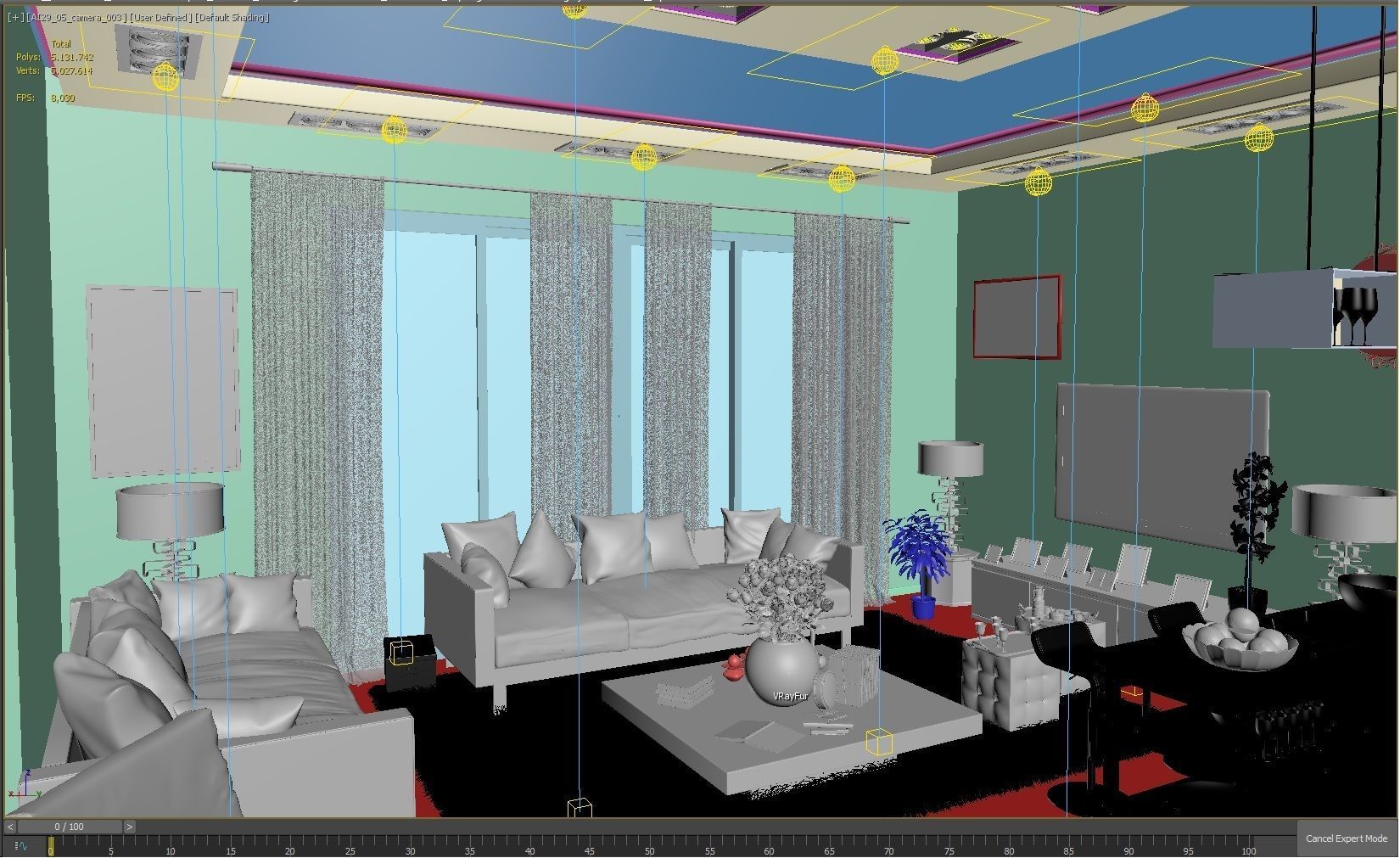 Living Room Scene 3D model_8