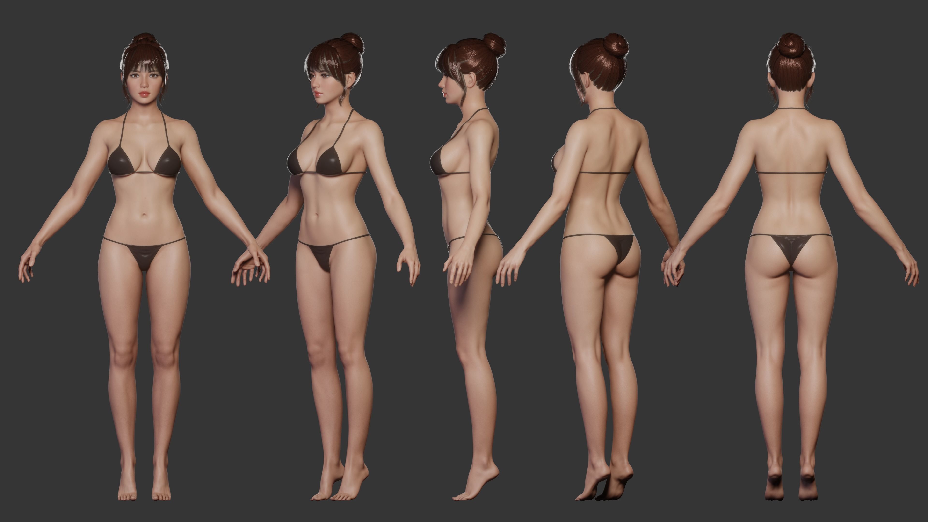 JOY - Realistic Female Character Low-poly 3D model_3