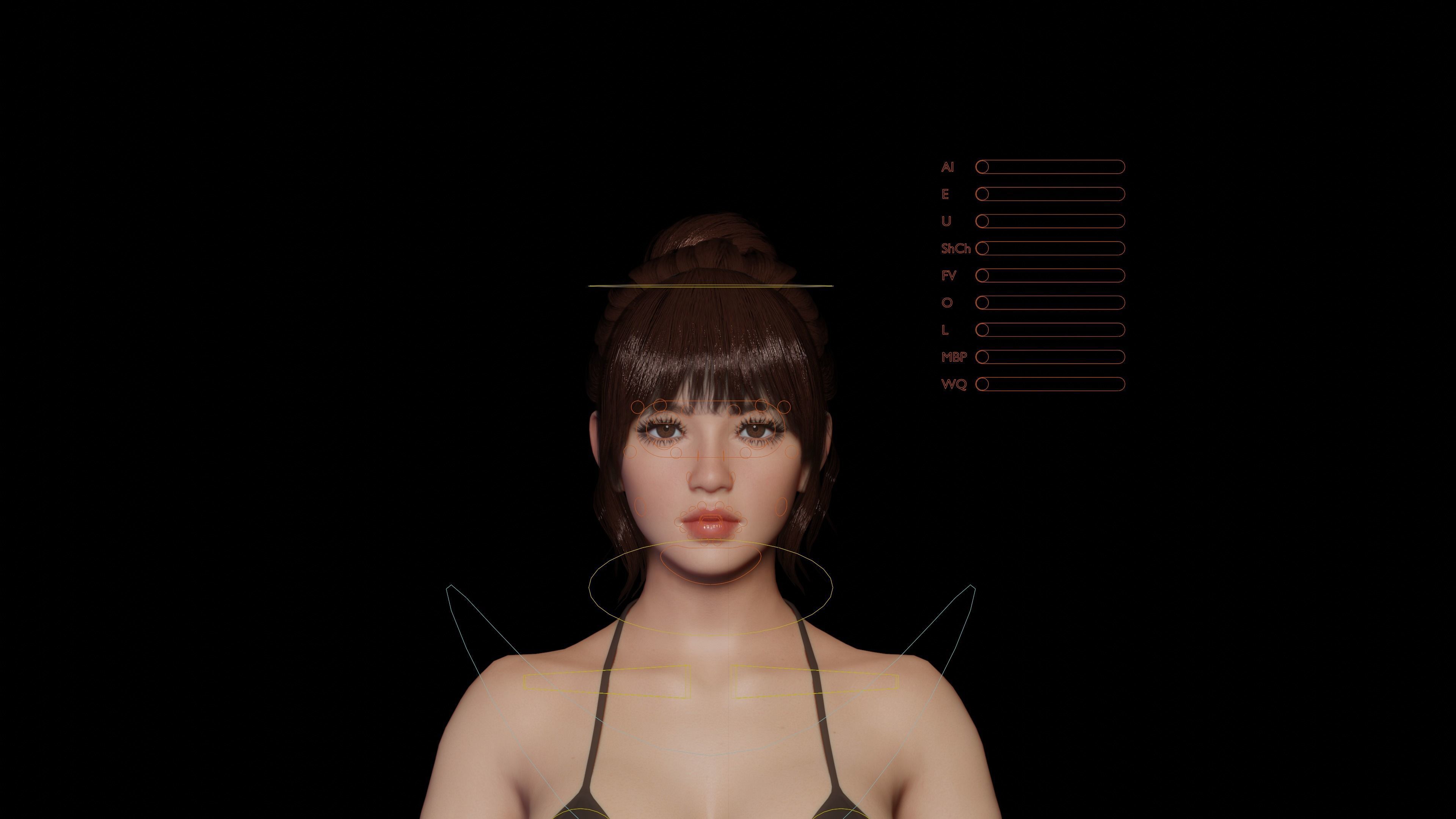 JOY - Realistic Female Character Low-poly 3D model_6