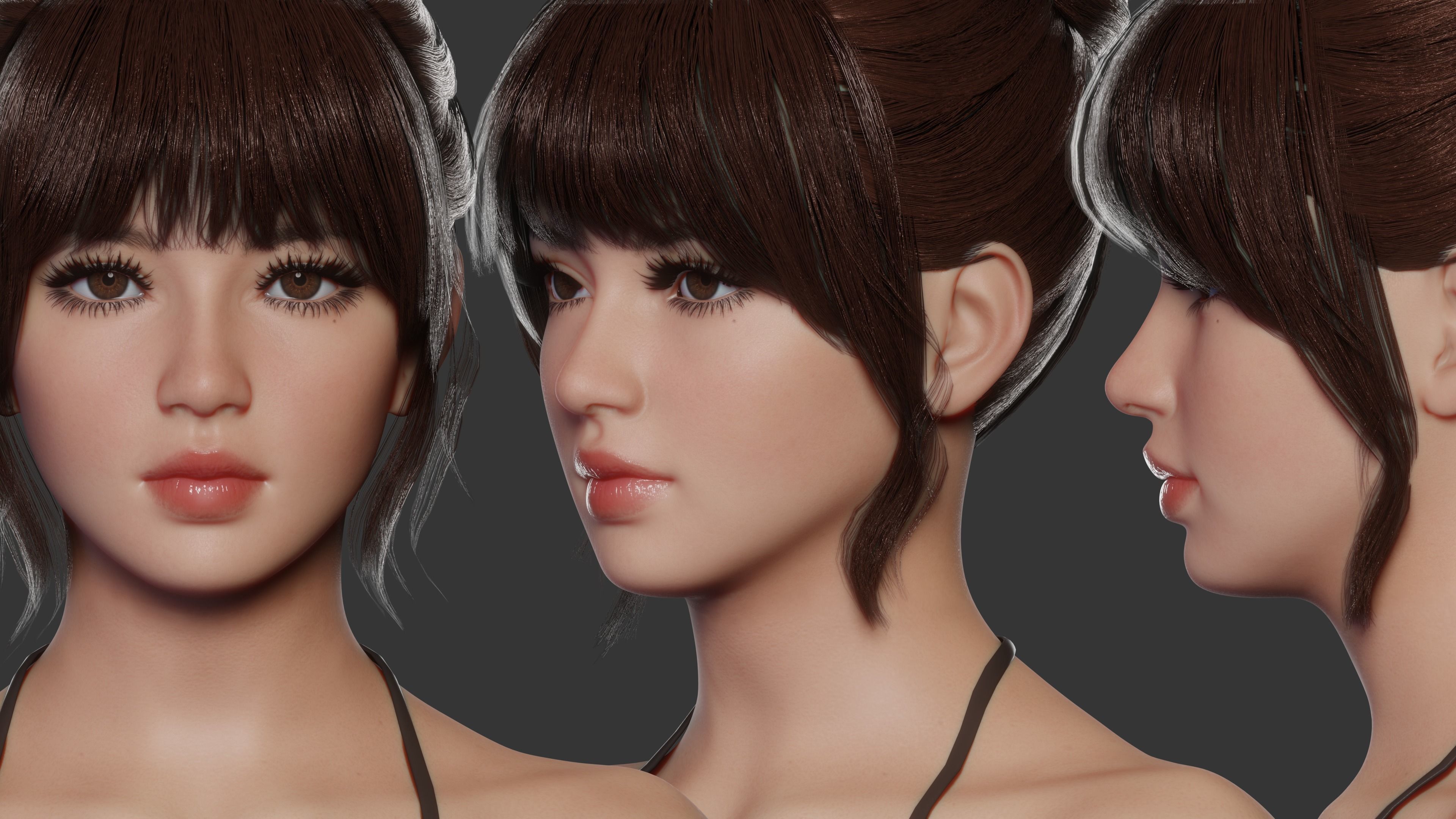 JOY - Realistic Female Character Low-poly 3D model_7