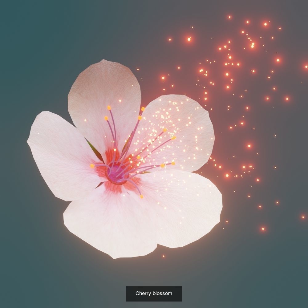 flowers mushroom in grass 3D Model Collection_24