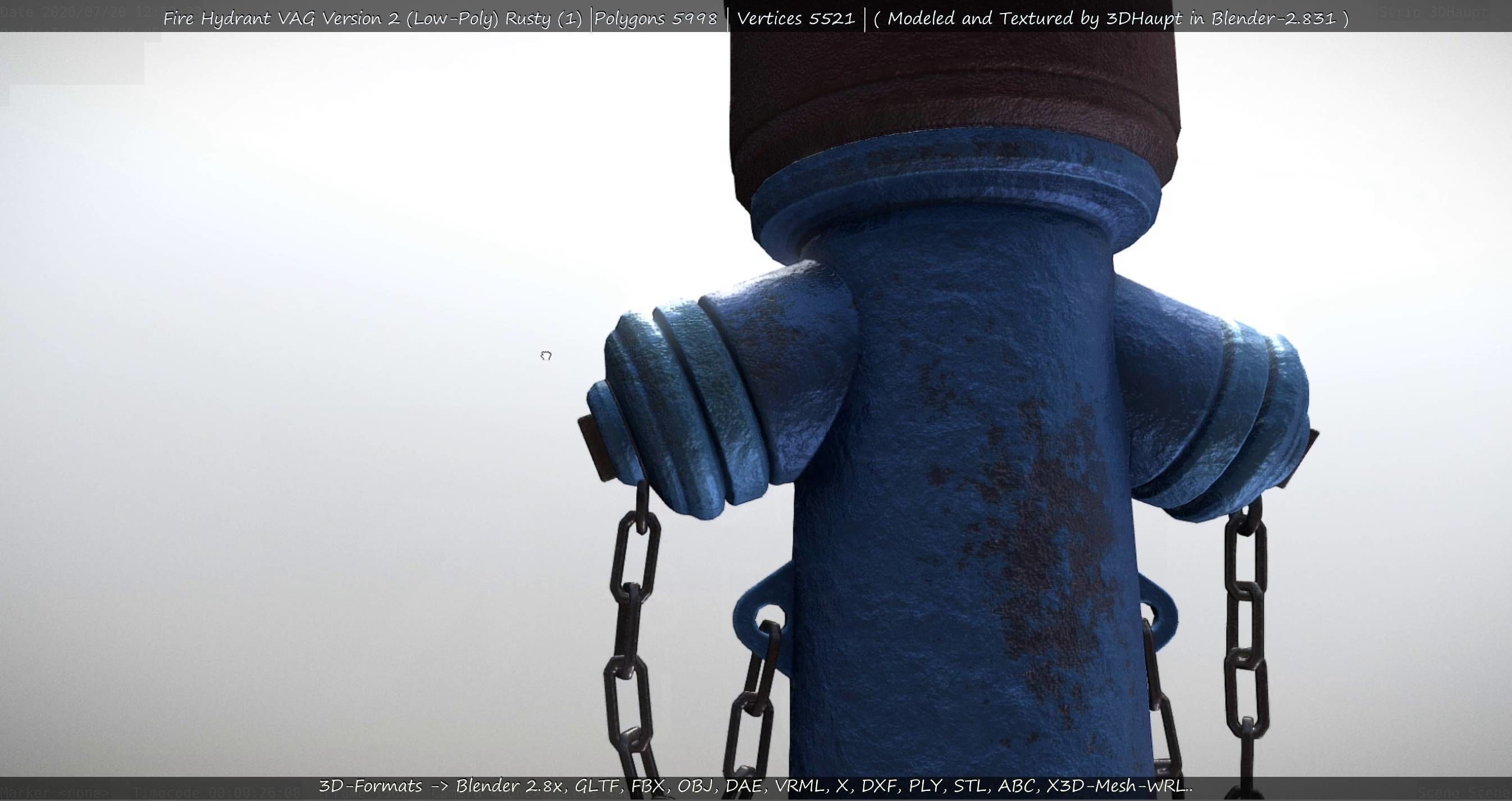  Blue Fire Hydrant VAG - Version 2 - Rusty 1 Low-poly 3D model_138