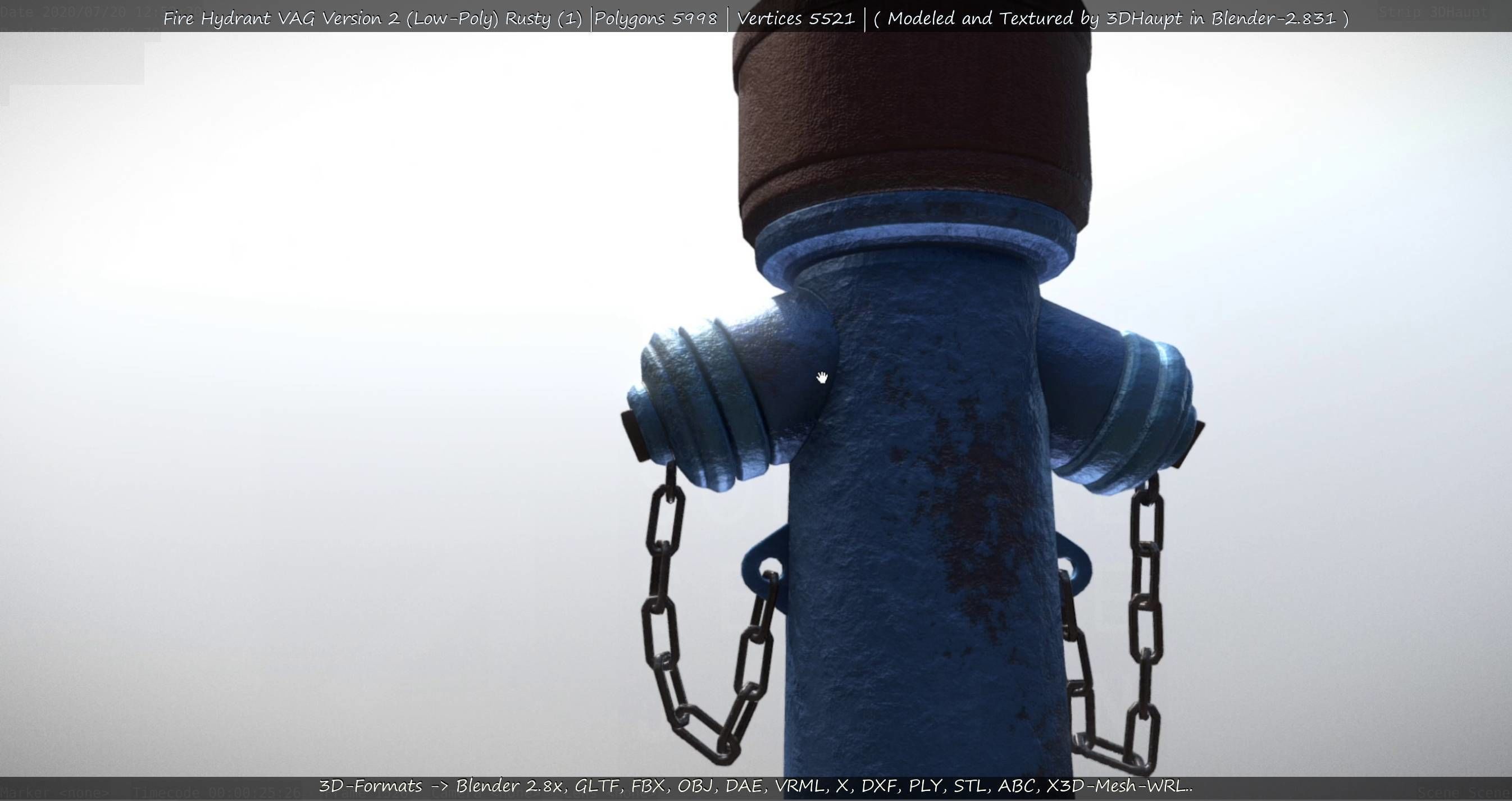  Blue Fire Hydrant VAG - Version 2 - Rusty 1 Low-poly 3D model_137