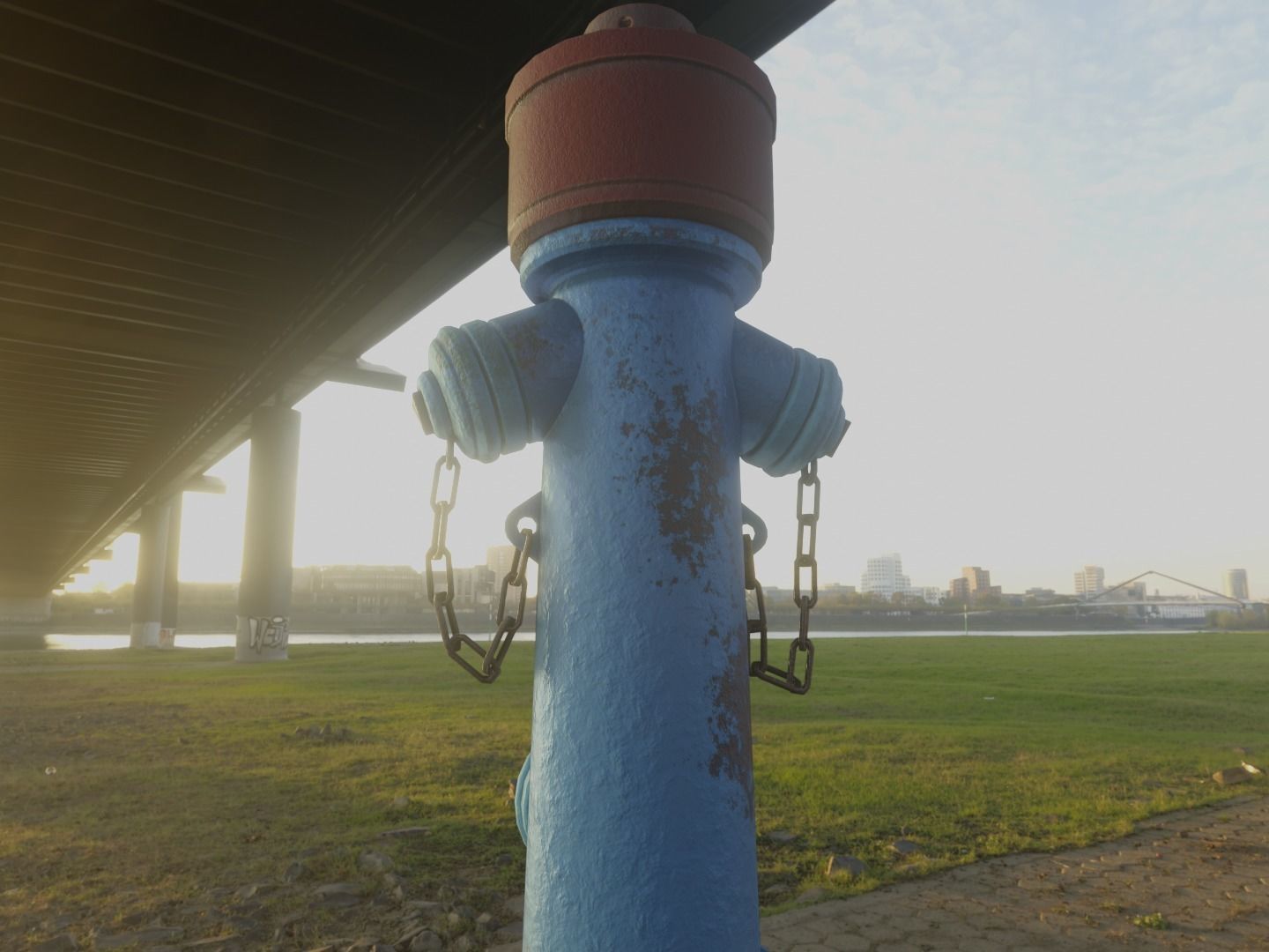  Blue Fire Hydrant VAG - Version 2 - Rusty 1 Low-poly 3D model_11