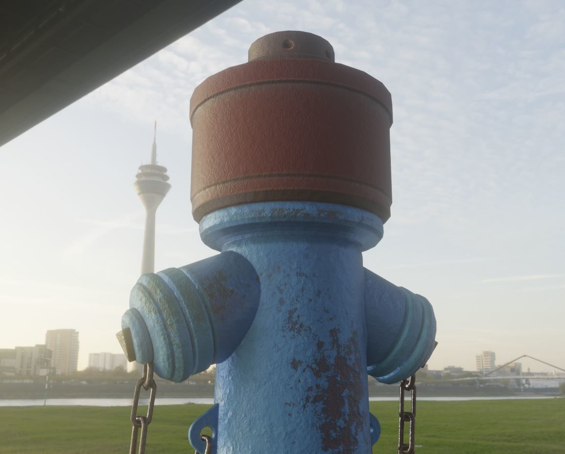  Blue Fire Hydrant VAG - Version 2 - Rusty 1 Low-poly 3D model_12