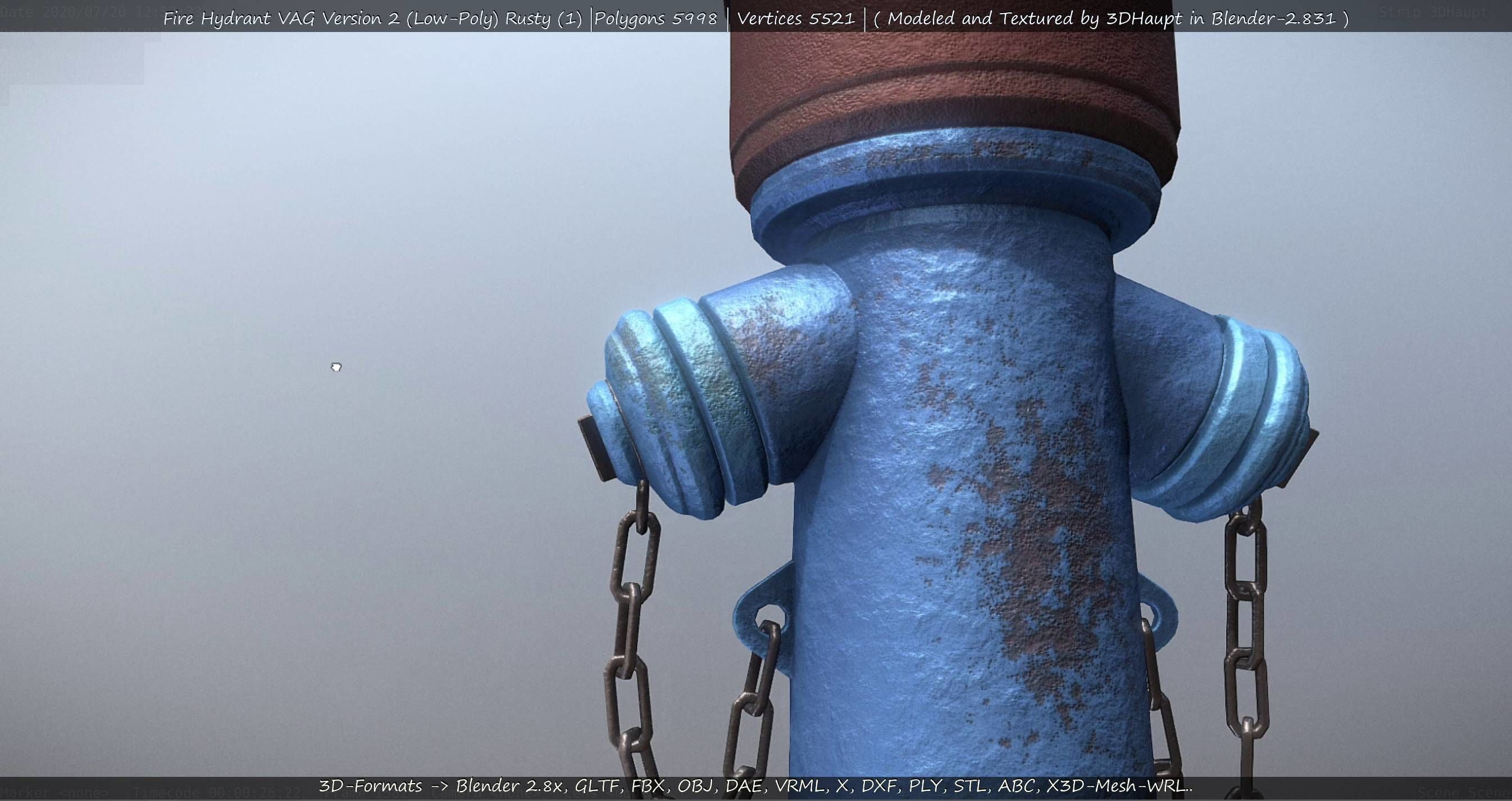  Blue Fire Hydrant VAG - Version 2 - Rusty 1 Low-poly 3D model_139