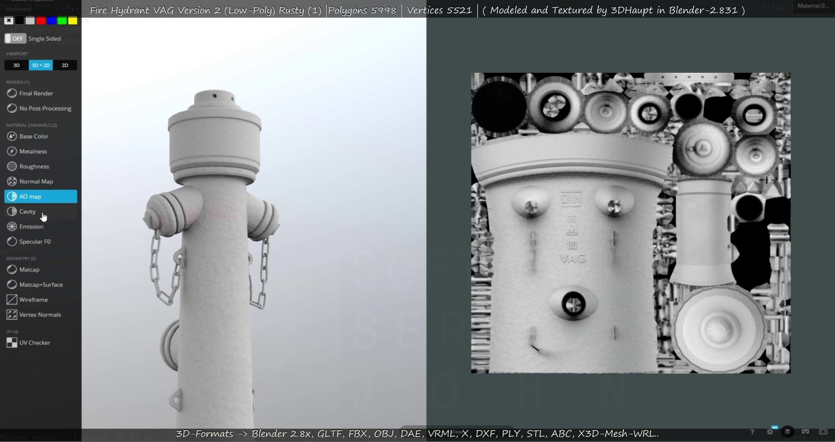  Blue Fire Hydrant VAG - Version 2 - Rusty 1 Low-poly 3D model_51