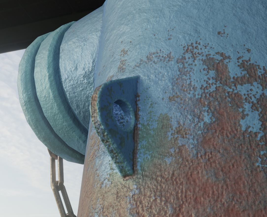  Blue Fire Hydrant VAG - Version 2 - Rusty 1 Low-poly 3D model_4