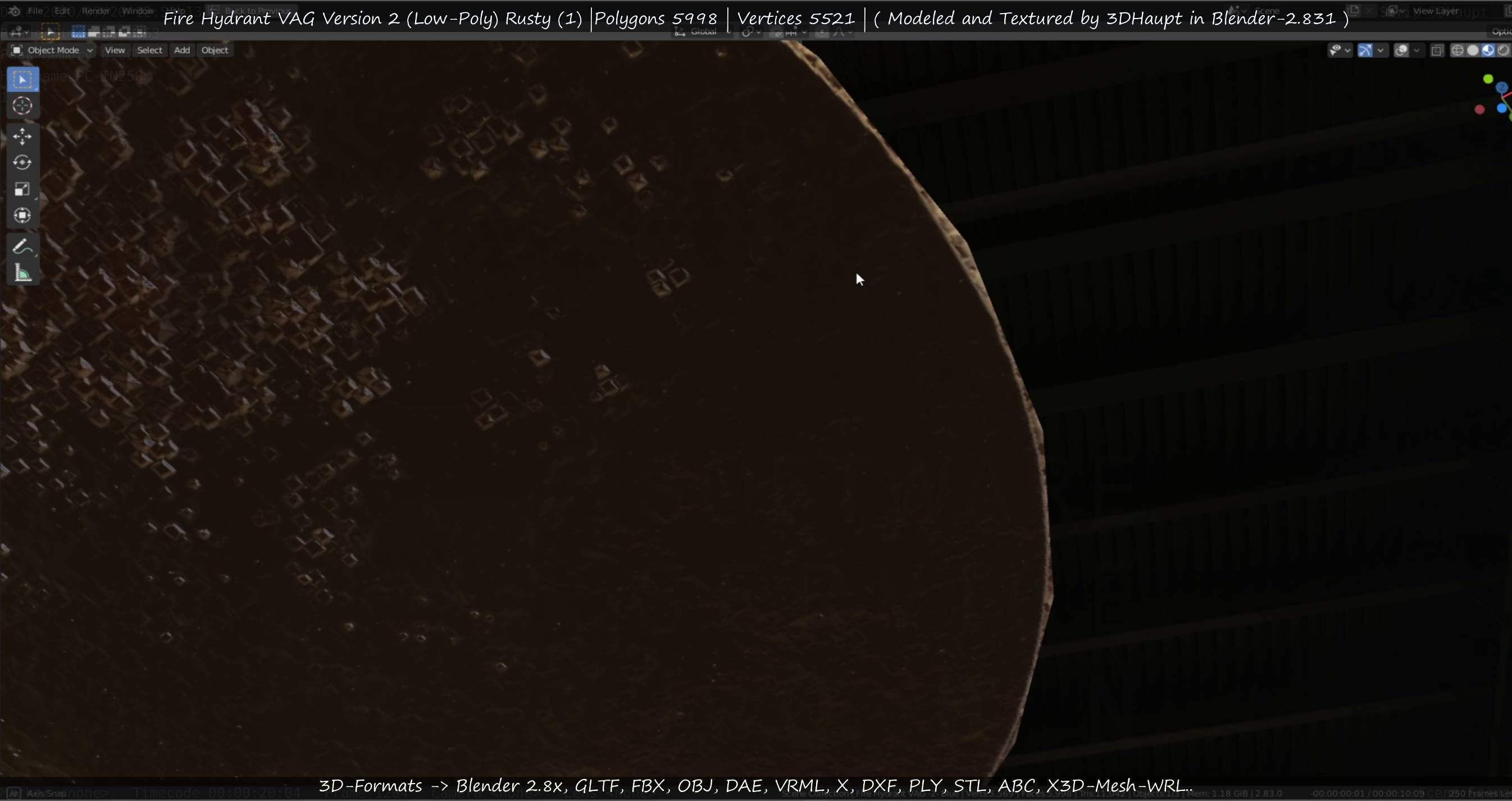  Blue Fire Hydrant VAG - Version 2 - Rusty 1 Low-poly 3D model_120