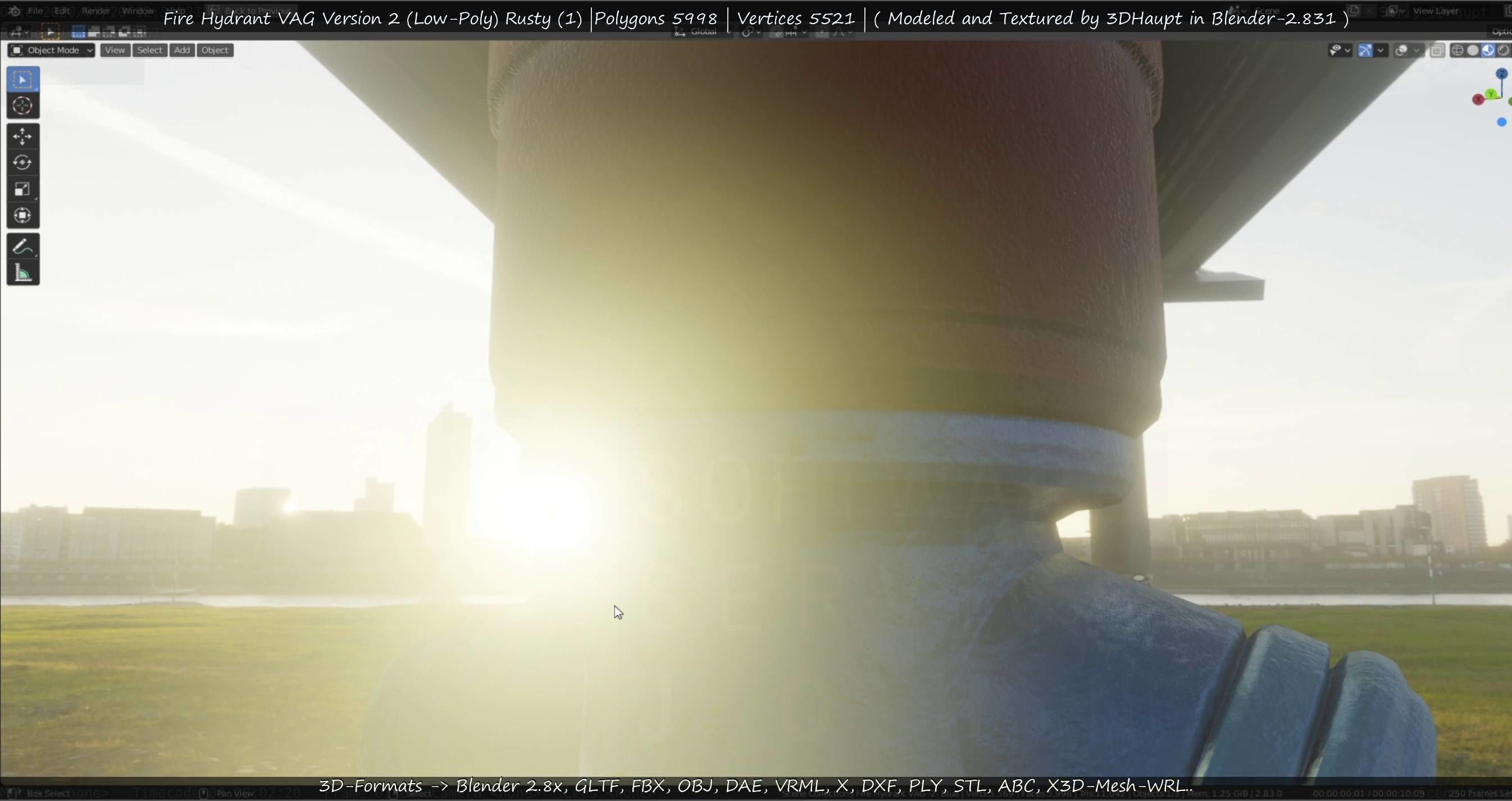  Blue Fire Hydrant VAG - Version 2 - Rusty 1 Low-poly 3D model_56