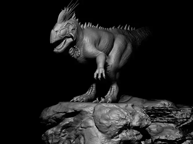 Dynasore 3d model t-rex on rock