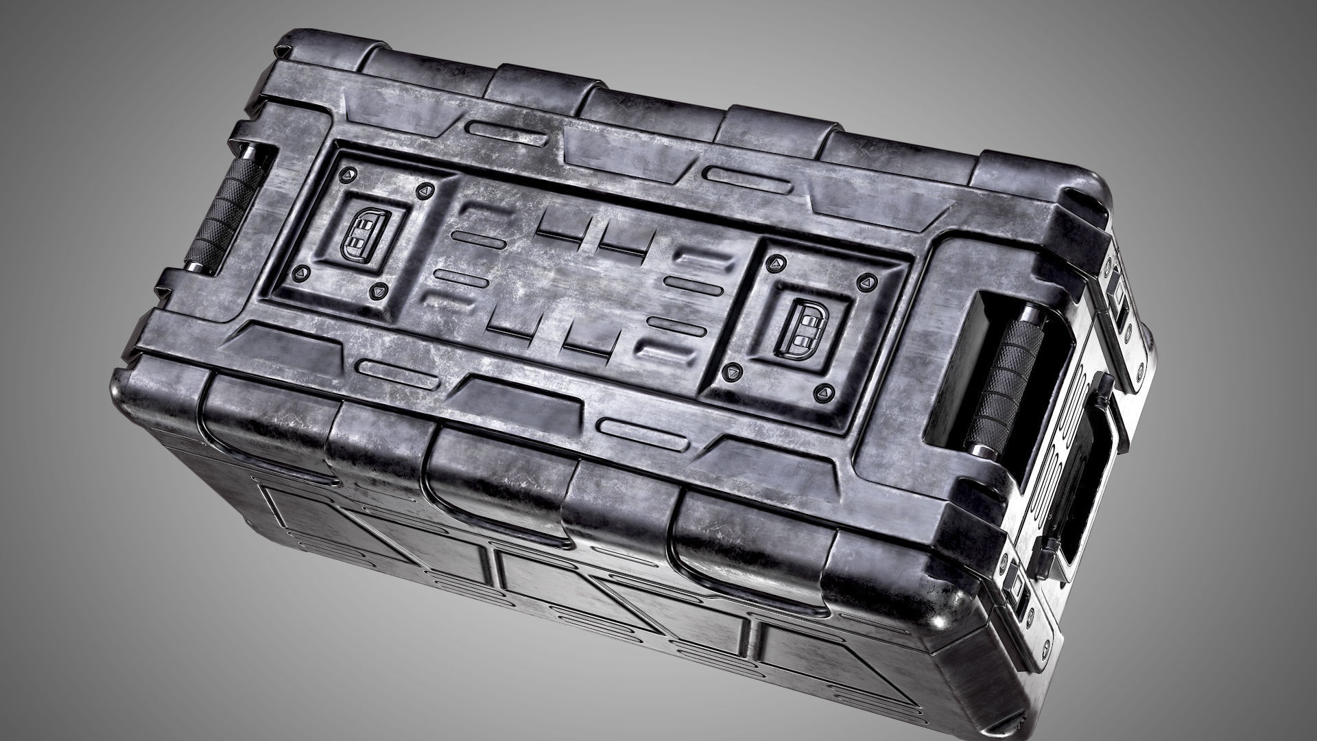 Sci Fi Crate AAA PBR Game Ready Asset Low-poly 3D model_3