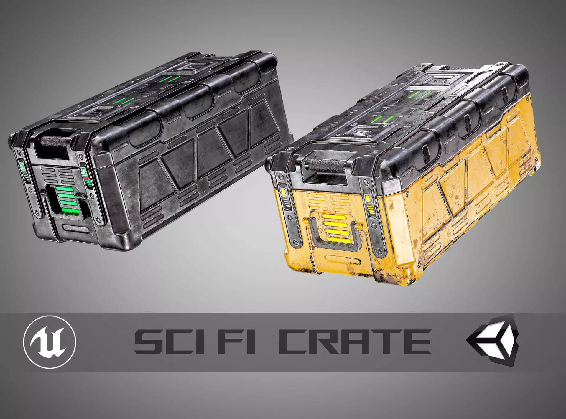 Sci Fi Crate AAA PBR Game Ready Asset Low-poly 3D model_0
