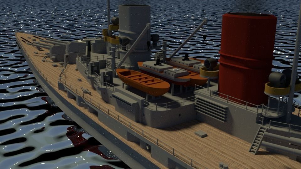 Battlecruiser SMS Derfflinger 3D model_7