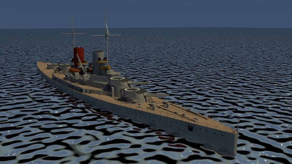 Battlecruiser SMS Derfflinger 3D model_3