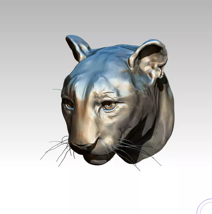 Tiger Lion Cat Head bust face statue 3D print model