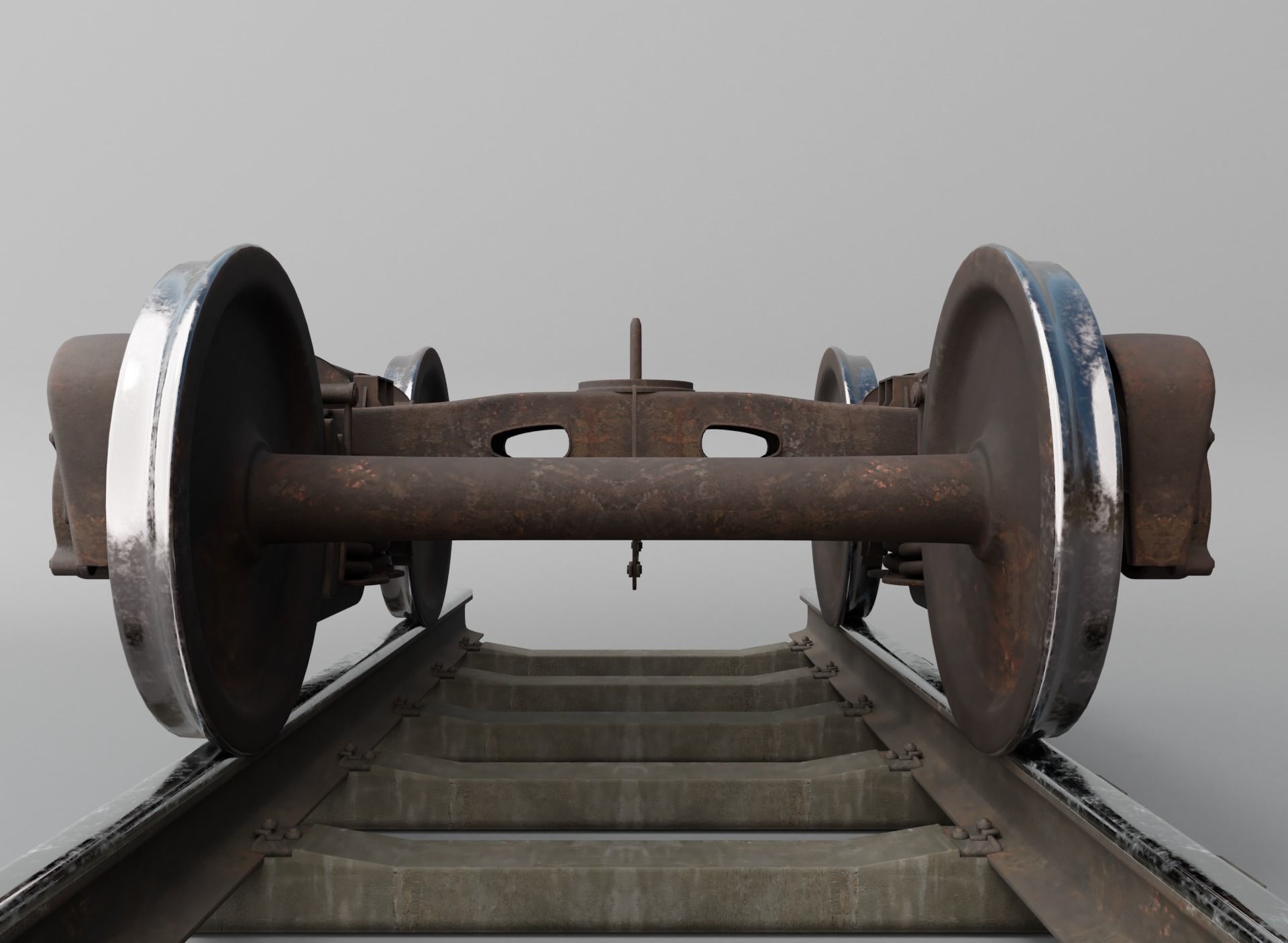 Railway Freight Bogie 18-100 Game ready Low-poly 3D model_6